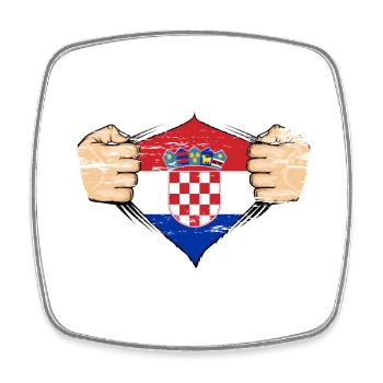 Croatia flag design used - Square fridge magnet - white - Front
