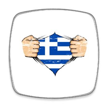 Greece flag design used - Square fridge magnet - white - Front
