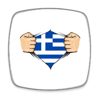 Greece Flag Design - Square fridge magnet - white - Front