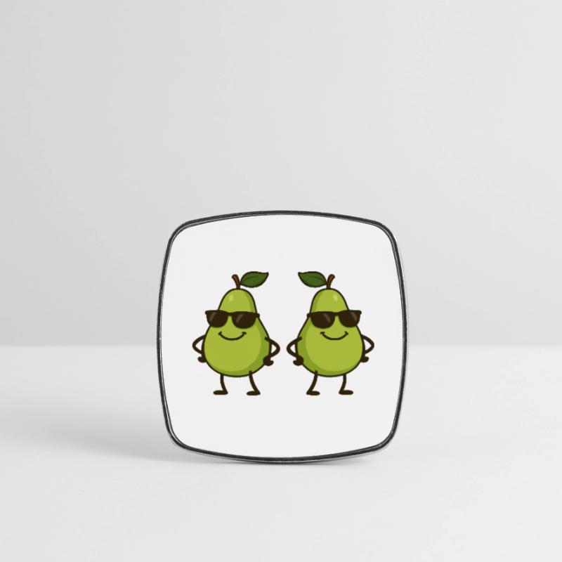 birne comic cool 2 Viereckiger Kühlschrankmagnet