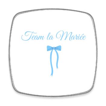 Team The Bride Blue Bow - Square fridge magnet - white - Front
