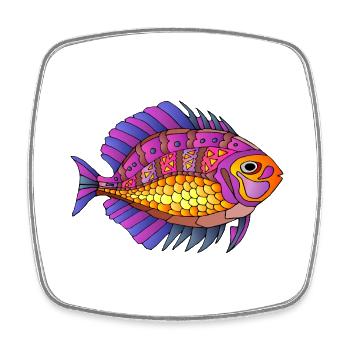 Poisson - Magnet carré - blanc - Devant