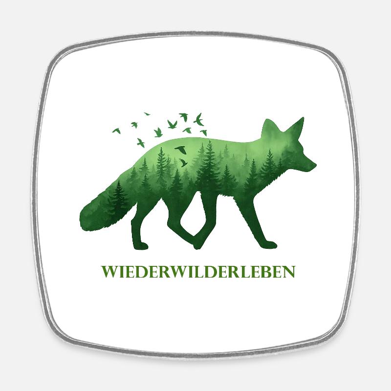 Fox - WiederWilderLeben - Square fridge magnet - white