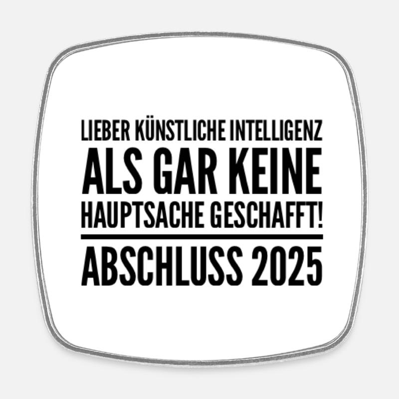 Graduation 25 - Square fridge magnet - white