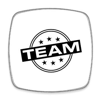 Team - Viereckiger Kühlschrankmagnet - Weiß - Vorne