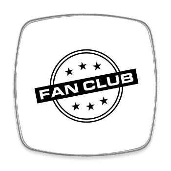 Fan Club - Viereckiger Kühlschrankmagnet - Weiß - Vorne