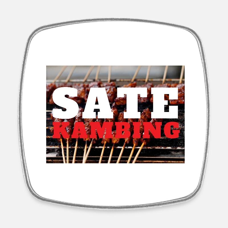 INDONET Satay Kambing print - Square fridge magnet - white