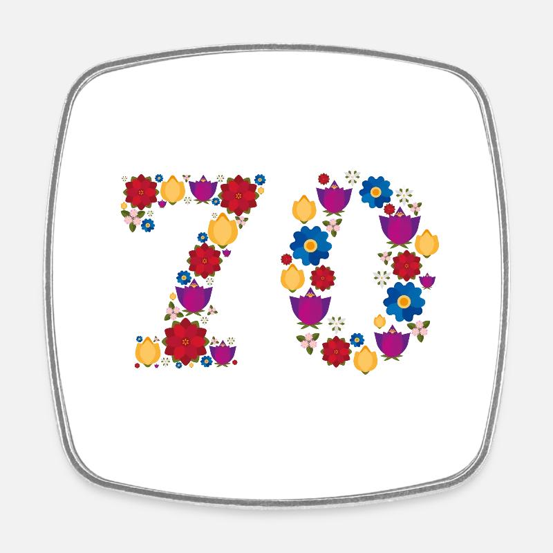 Flowers 70 - Square fridge magnet - white