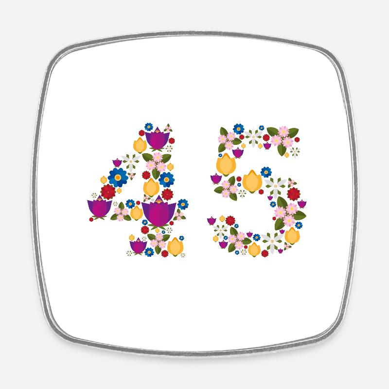 Flowers 45 - Square fridge magnet - white