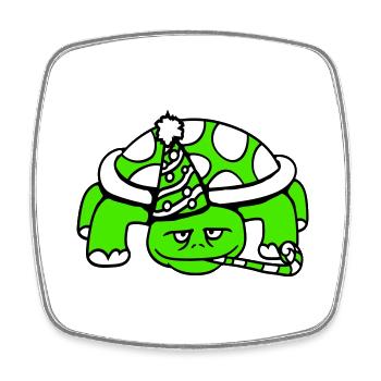 Turtle Birthday Party Hat Years Old - Square fridge magnet - white - Front