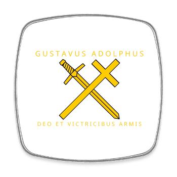 Gustav Adolf - Viereckiger Kühlschrankmagnet - Weiß - Vorne
