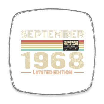 Septembre 1968 Vintage Anniversaire septembre 1968 - Magnet carré - blanc - Devant