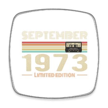 September 1973 Vintage Anniversary September 1973 - Square fridge magnet - white - Front