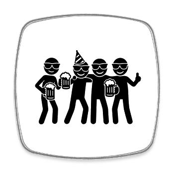Geburtstag Gruppe Party - Viereckiger Kühlschrankmagnet - Weiß - Vorne