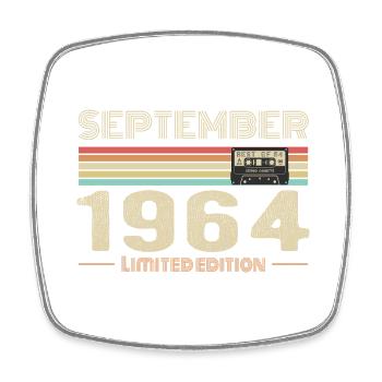 September 1964 Jahrgang Jubiläum September 1964 - Viereckiger Kühlschrankmagnet - Weiß - Vorne