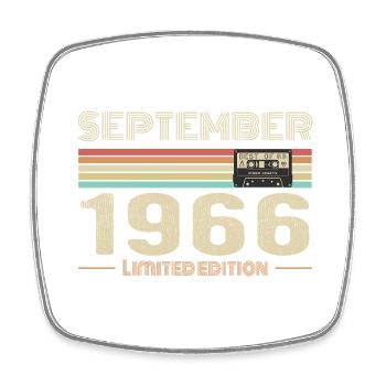 September 1966 Vintage Anniversary September 1966 - Square fridge magnet - white - Front