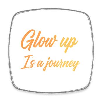 Glow Up ist eine Reise - Viereckiger Kühlschrankmagnet - Weiß - Vorne