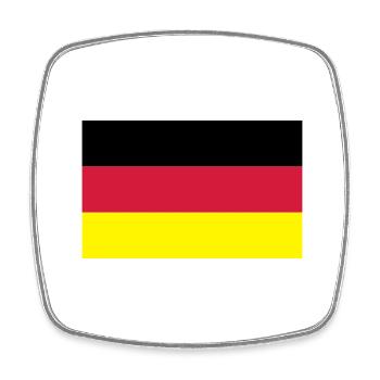 Allemagne Drapeau - Magnet carré - blanc - Devant