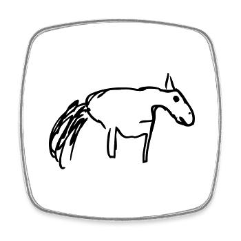 horse - Magnet carré - blanc - Devant