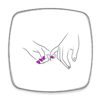 Holding Hands Couple Romantic - Square fridge magnet - white - Front