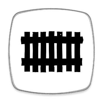 zaun fence holz metall picked garten garden30 - Viereckiger Kühlschrankmagnet - Weiß - Vorne