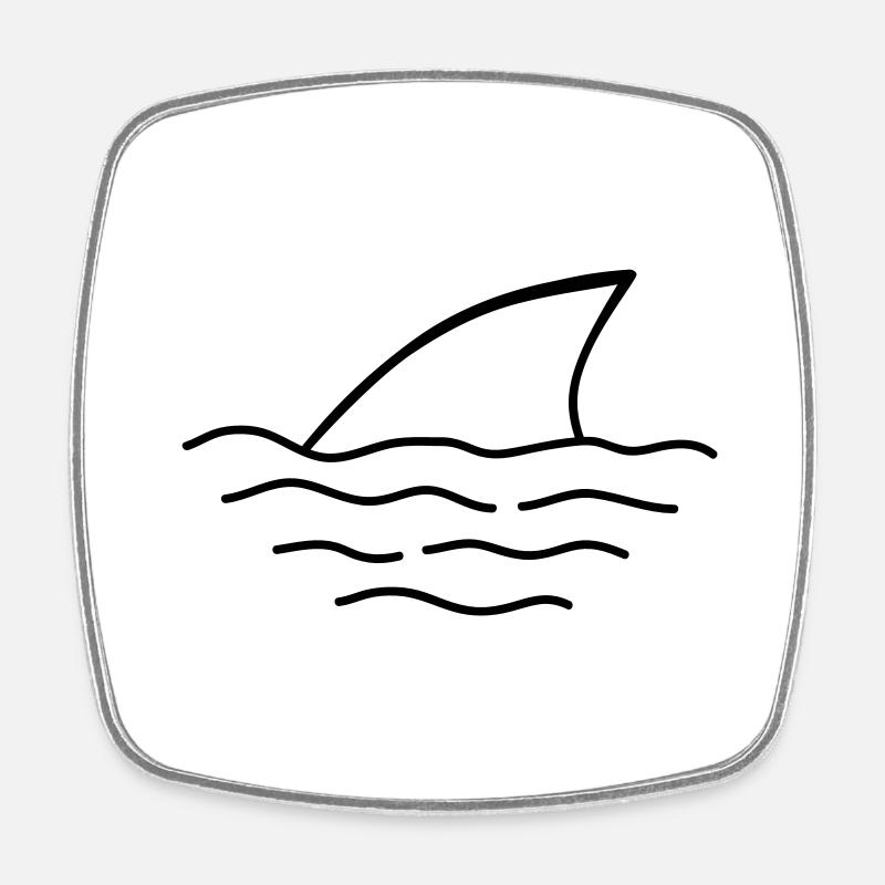 shark - Viereckiger Kühlschrankmagnet - Weiß