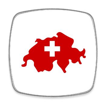 Schweiz - Viereckiger Kühlschrankmagnet - Weiß - Vorne