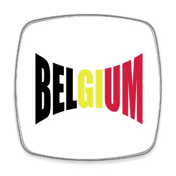 Belgium Belgium Text Flag Cool Football Fan Fun - Square fridge magnet - white - Front