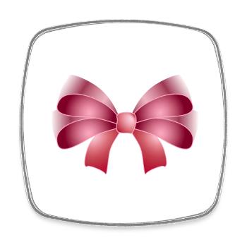 Elegant bow in pink - Square fridge magnet - white - Front