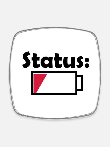 Akku Status leer - Viereckiger Kühlschrankmagnet - Weiß
