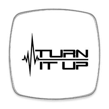 heart rate heartbeat turn it up bar strokes - Square fridge magnet - white - Front