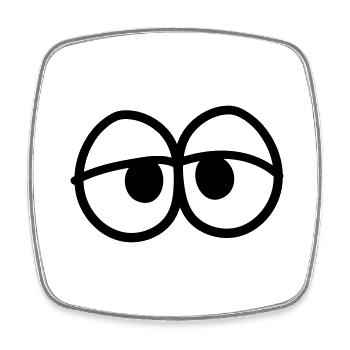 augen gesicht lustig comic cartoon clipart kopf tr - Viereckiger Kühlschrankmagnet - Weiß - Vorne