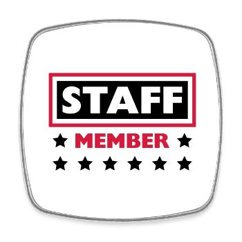 Staff Member Friends Team Staff Crew Logo - Square fridge magnet - white - Front