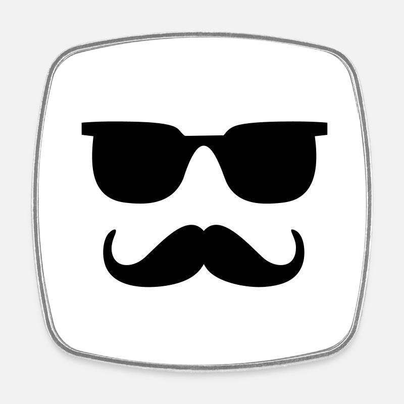 Beard Sunglasses Trend Style Gift for Men - Square fridge magnet - white