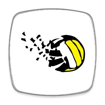 explosion volleyball destructurer destructi - Square fridge magnet - white - Front