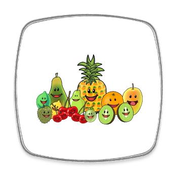 Obst Früchte Frucht Vegan Veganer Speise Sommer - Viereckiger Kühlschrankmagnet - Weiß - Vorne