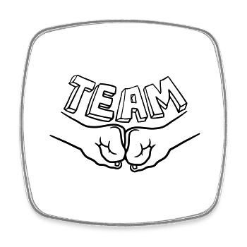 équipe de poing bro 2 meilleurs amis embrasser salutations - Magnet carré - blanc - Devant