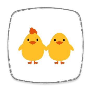 Chicks lovers cock and hen - Square fridge magnet - white - Front