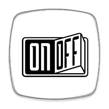 schalter on off taste button einschalten ausschalt - Viereckiger Kühlschrankmagnet - Weiß - Vorne