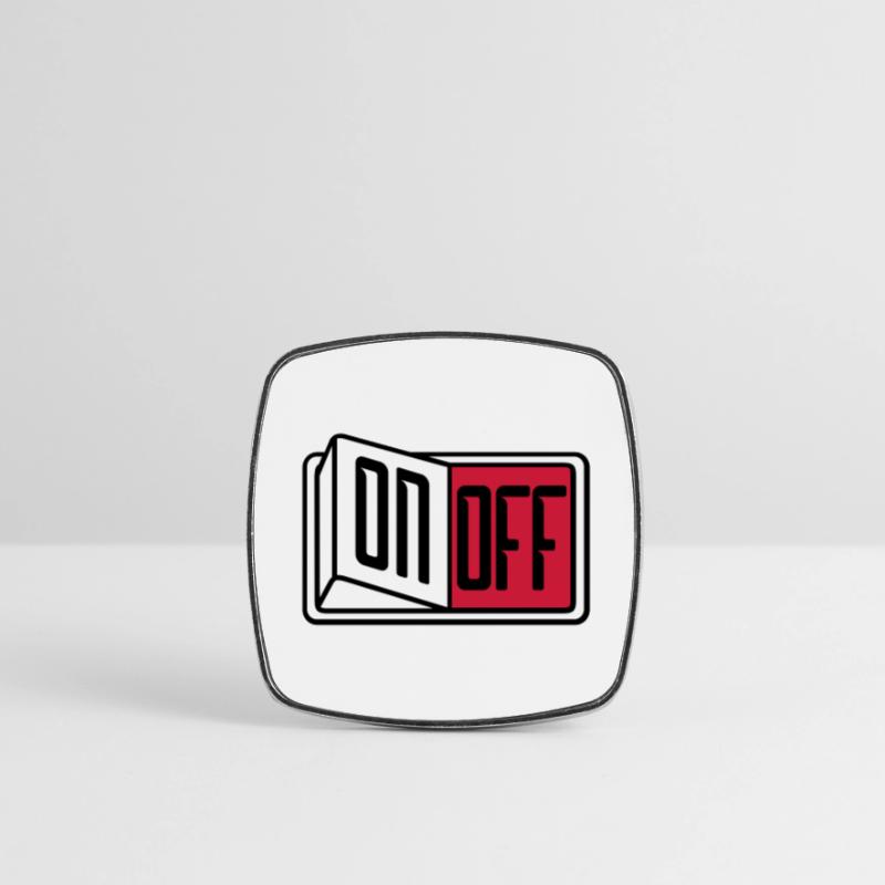off on switch button button turn off Square fridge magnet