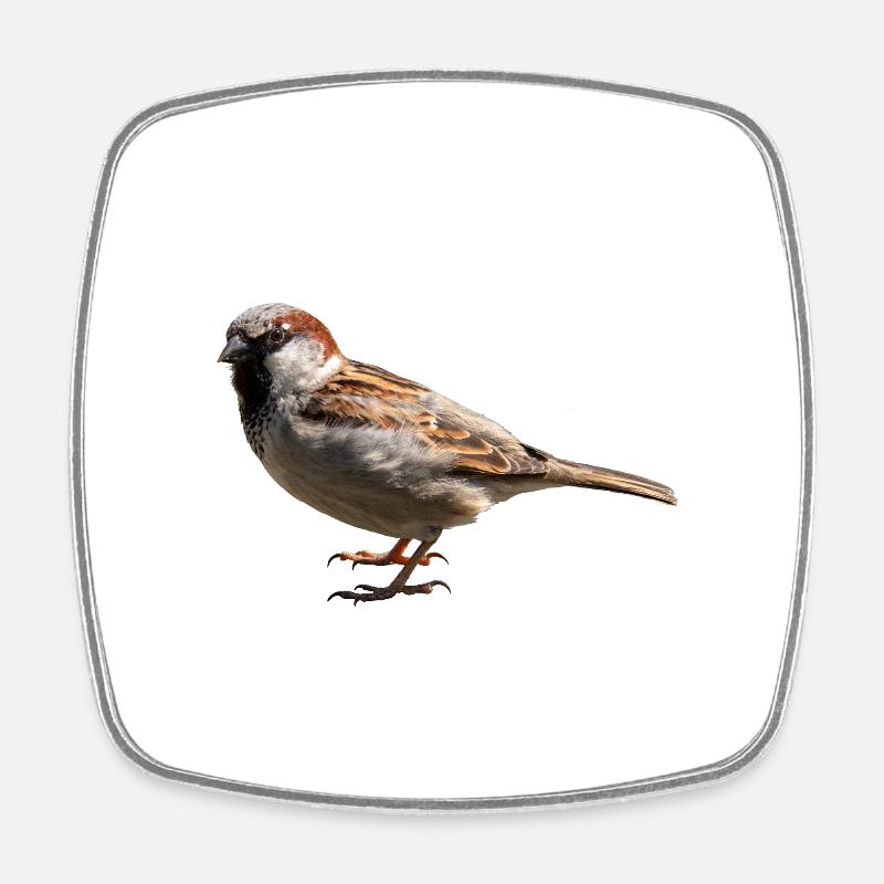 Spatz - Viereckiger Kühlschrankmagnet - Weiß