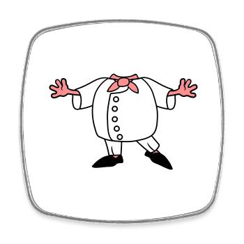 chef cuisinier tablier de corps cuisine restaurant surtout - Magnet carré - blanc - Devant