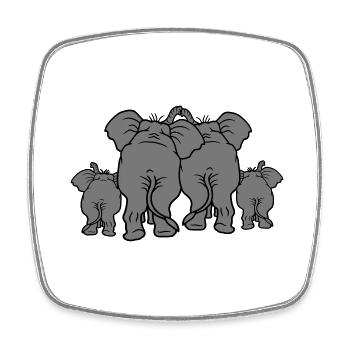 family love couple paerchen 2 baby child small ka - Square fridge magnet - white - Front