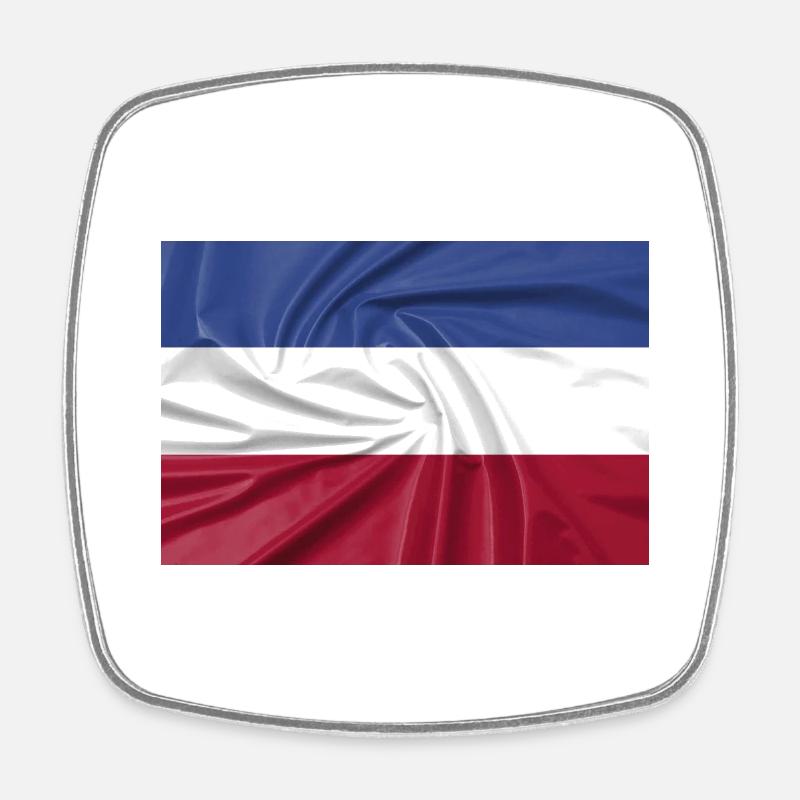dutch flag upside down, farmers protests - Square fridge magnet - white