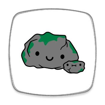 Family stone mum dad - Square fridge magnet - white - Front