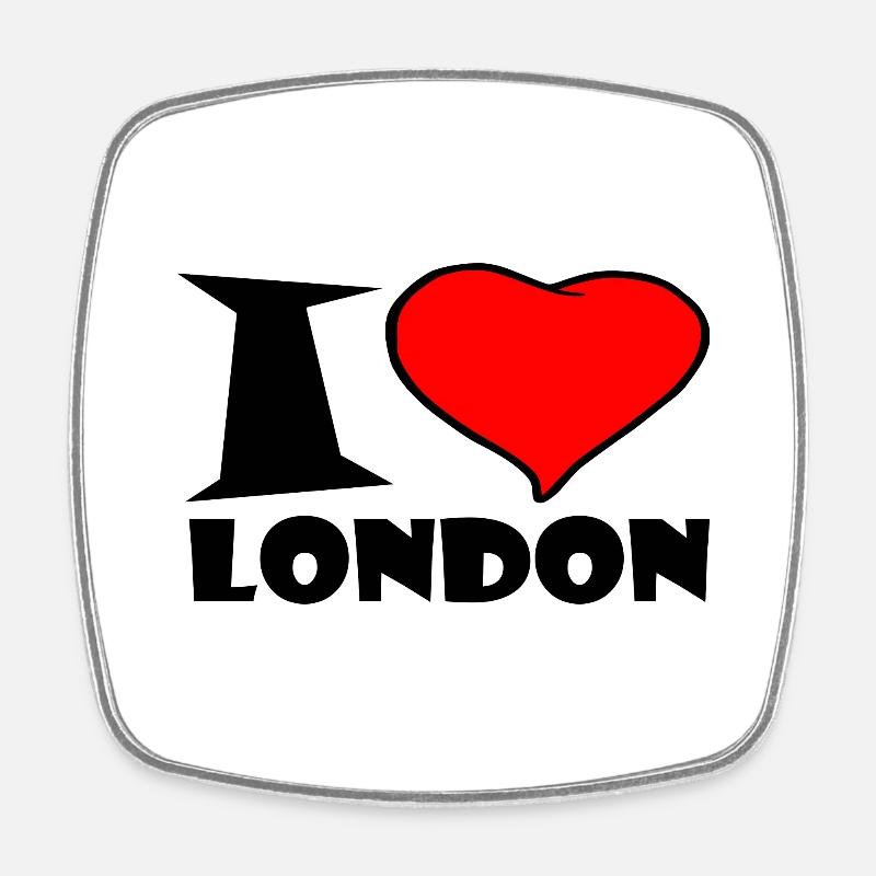 Londres - J'aime Londres - Magnet carré - blanc