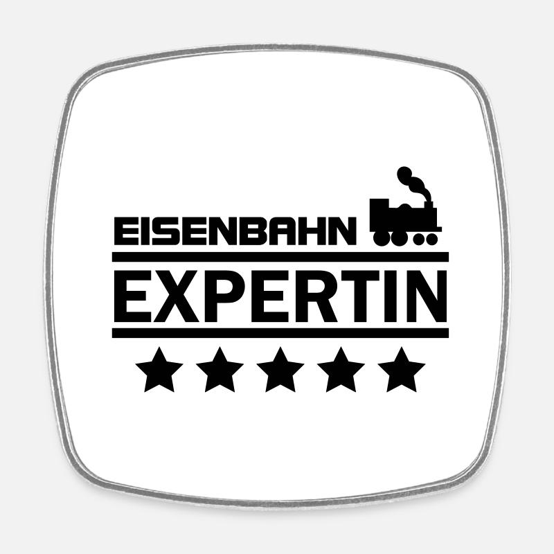 Eisenbahn Expertin - Viereckiger Kühlschrankmagnet - Weiß
