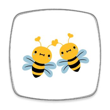 2 freunde team paar nette kleine - Viereckiger Kühlschrankmagnet - Weiß - Vorne