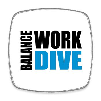 WORKDIVEBALANCE - Square fridge magnet - white - Front