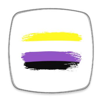 Flagge Stolz Nonbinary LGBTQ Fahne Pride LGBT - Viereckiger Kühlschrankmagnet - Weiß - Vorne